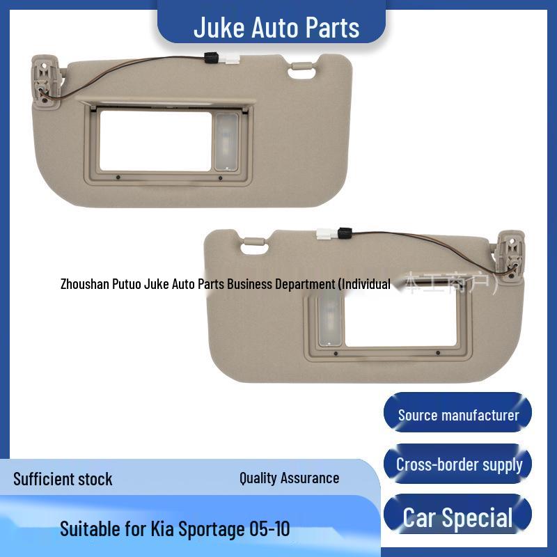 Beige Pair of Sun Visors with Lights for 2005-2010 Kia Sportage 85201-1F210LX