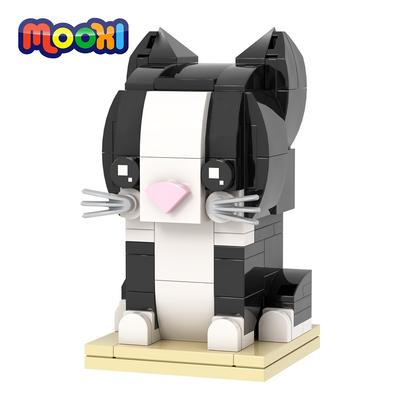 MOOXI Hayvan Serisi 136 Parça Tuğla Kedi BrickHeadsed Model Yapı Taşları Çocuklar İçin Eğitim Oyuncakları Çocuklar İçin Doğum Günü Hediyeleri MOC7225