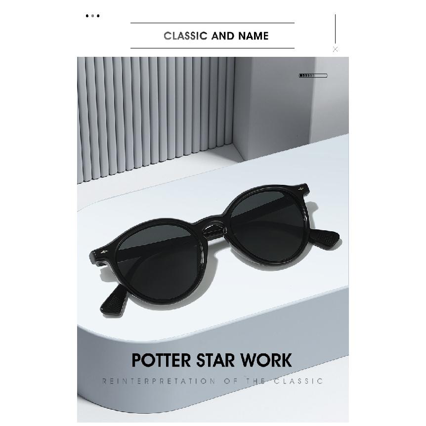 Retro round-frame, plain-lens glasses for women, with blue light blocking, a stylish and vintage design that can be fitted with prescription lenses