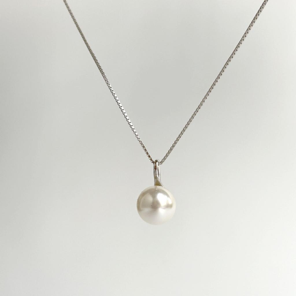 S999 Sterling Silver Pearl Necklace Women's Natural Freshwater Pearl Clavicle Chain