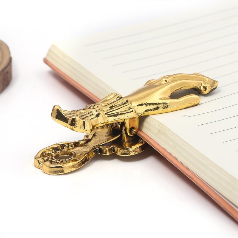 Vintage Bookmarks Hand Shape Metal Bookmarks Page Holder Clip Decorative Paper Clip for Reading Scrapbooking Journaling