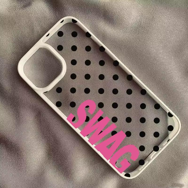 

Креативная Буква Swag Название Черный Горошек Чехол для Телефона Для iPhone 17 16 15 14 13 12 11 PRO MAX 17air 16e XR XSMAX 7 8 PLUS Чехол iPhone 7 Plus