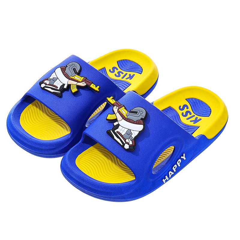 Peace Elite Cartoon Chicken Slippers for Boys - Non-slip, Soft Sole, Ideal for Summer, Bathing, and Outdoor Wear