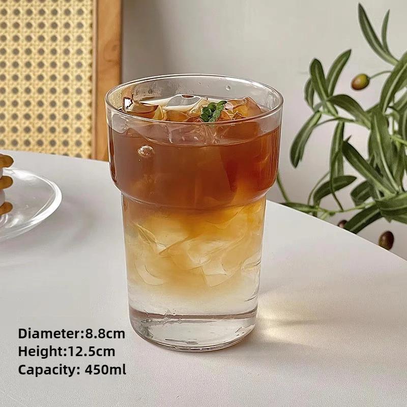 

Минималистичная стеклянная чашка 450 мл, домашние термостойкие кружки, идеально подходит для холодного кофе, соков, коктейлей или для использования в офисе ДРОПШИППИНГ about 450ml чистый