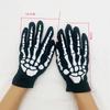 1 Pair Halloween Short Skull  Gloves Female Mittens Fashion Men Horror Claw Bone Skeleton Goth Racing Streetwear Guantes Women