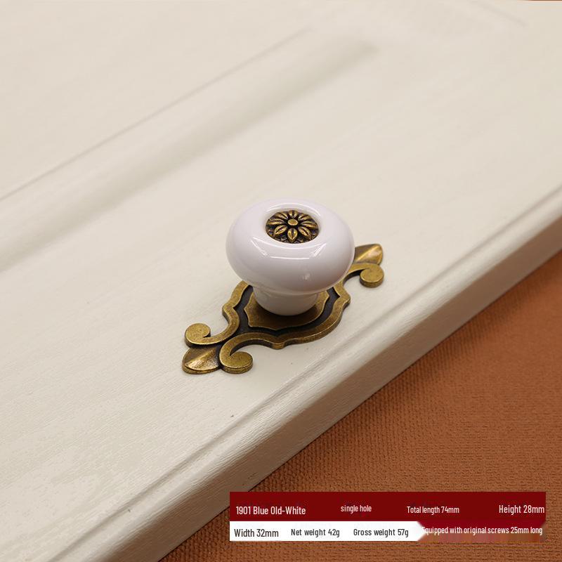 European Zinc Alloy Ceramic Handle: Modern Black & White Cabinet and Wardrobe Pull