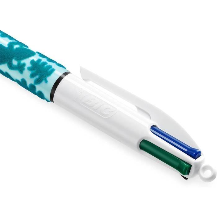 Stylos Bille 4 Couleurs Velours - BIC - Moyenne - Pack De 3 - Décors Jungle - Écriture Précise