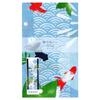 Hamawen Patterned Hand Towel Seigaiha Goldfish Blue and Gold 90cm X 34cm