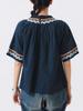 Beams Boy Shirt Trepied Tape Gathered Smock Navy Free S/S [Special Order] Women's