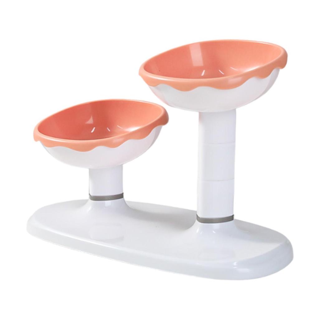 Elevated Cat Bowl Adjustable Height and Angle Cat Water Bowl Pet Feeding Bowl Pet Food Bowl for Cats Kitten Small Dogs Kitty