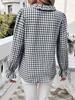 2026 Spring/Summer Women's Elegant Ruffle Plaid Long Sleeve Shirt