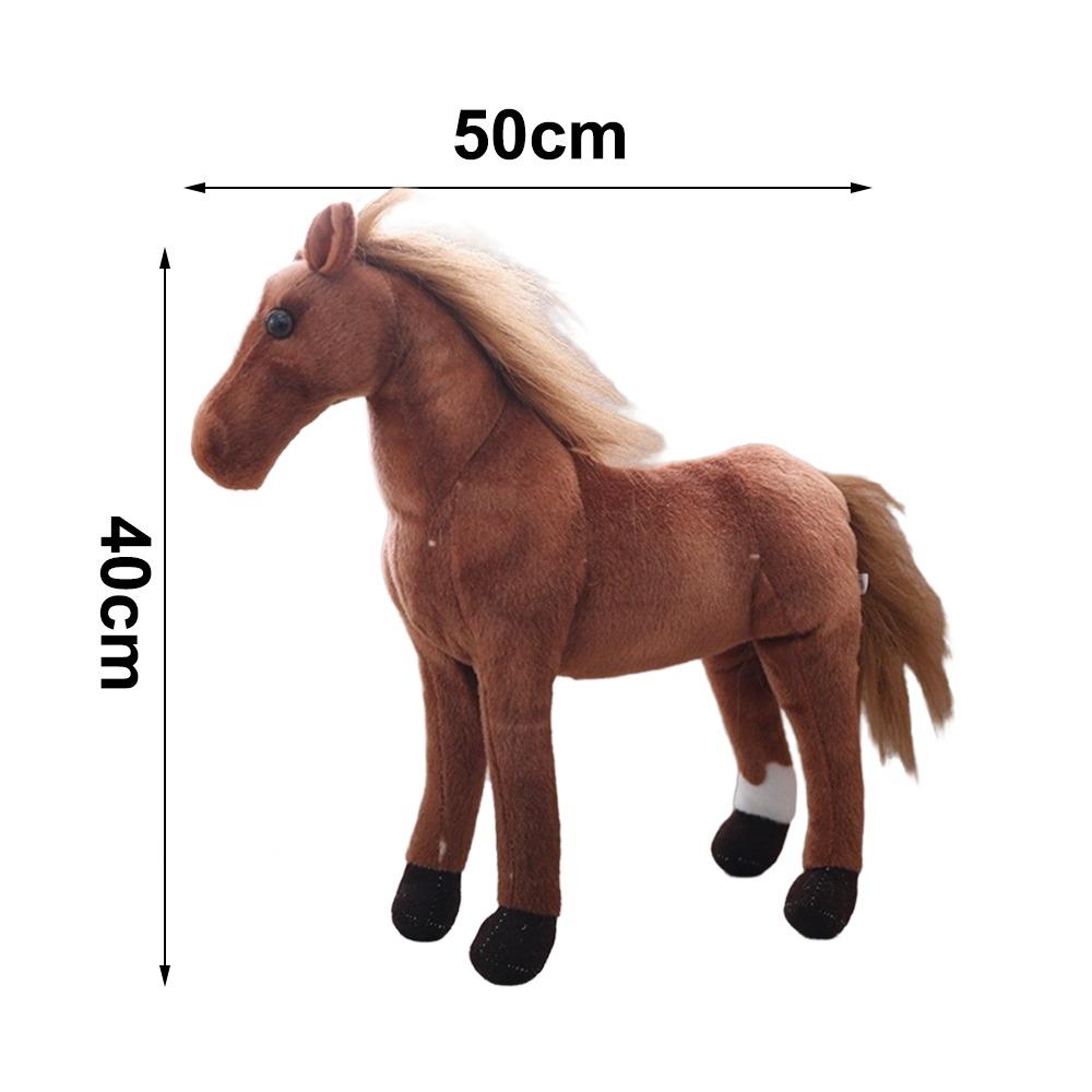 New Lifelike Simulated Horse Plush Toy Soft Plush Simulated Forest Animal Toy Cotton Realistic Stuffed Doll Room Decor