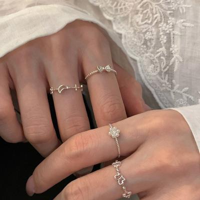 Simple Butterfly-shaped Thin Ring for Women, Stylish Finger Ring with Luxurious and High-end Feel, Elegant Opening Design for Index Finger.