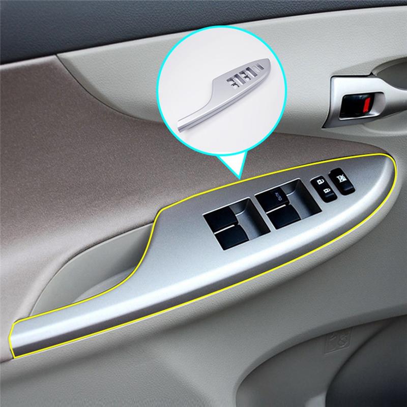 4PCS Car Door Window Switch Bezel Trim Window Glass Panel Armrest Lift Switch Button Cover for Toyota Corolla 2009-2013 -A08Q