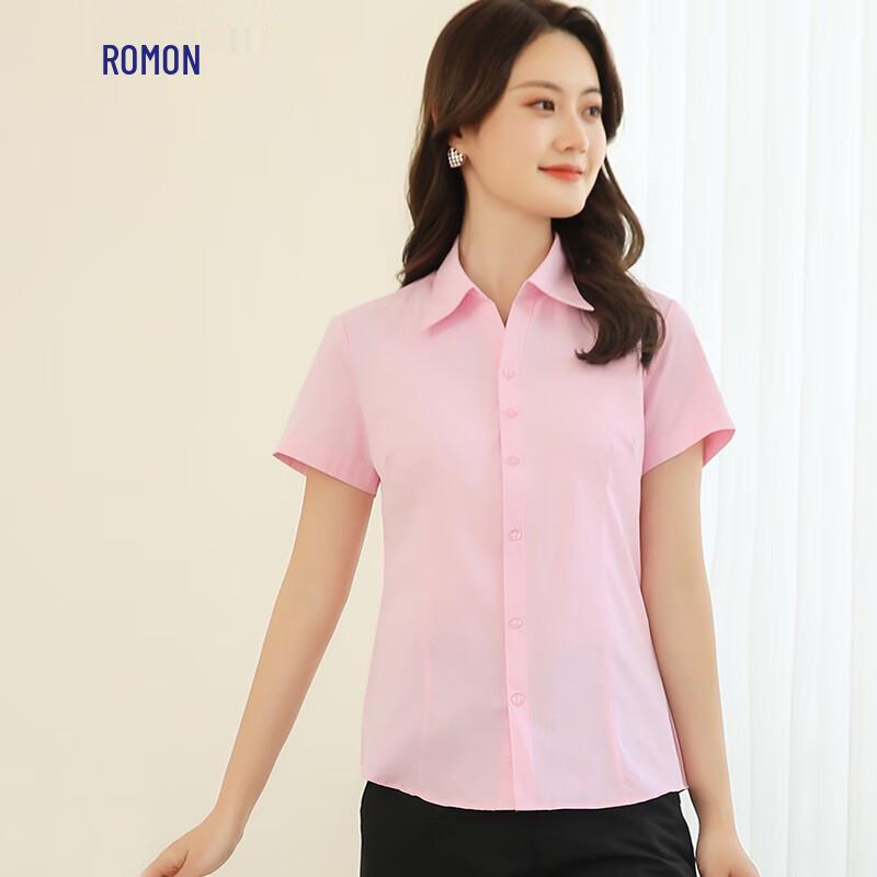 Luomeng Women's Slim-Fit Short-Sleeve Professional Shirt