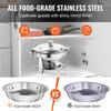 SucceBuy Chafing Dish Buffet Set 4 Qt 2 Pack Round Catering Warmer Server with Vented Glass Lid Stainless Steel Chafer for Party