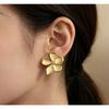 Gold Tone Metal Flower Stud Earrings for Women, Trendy Daily Wear Fashion Jewelry Gifts
