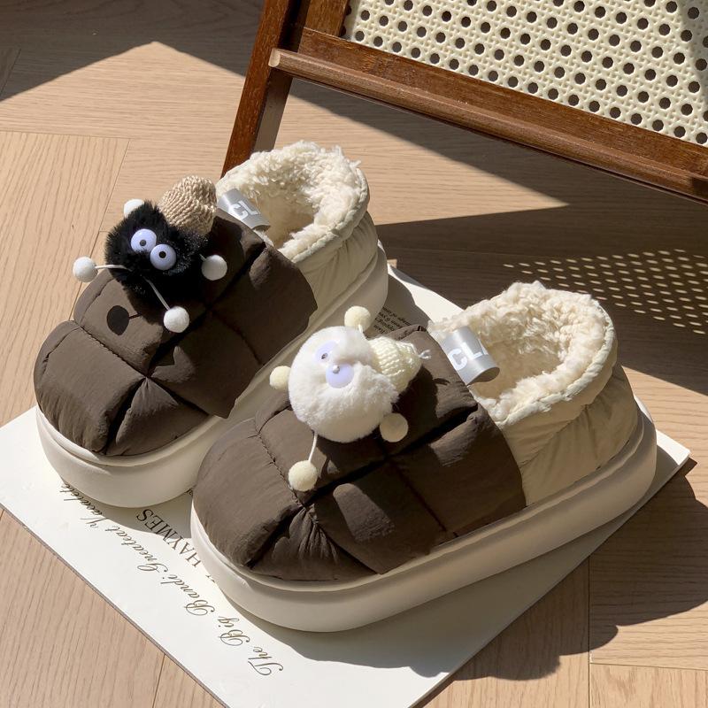 Dicksohlige Samt verdickte warme Baumwollschuhe Herbst und Winter Indoor Zuhause rutschfest Paar Baumwollpantoffeln externer Verschleiß