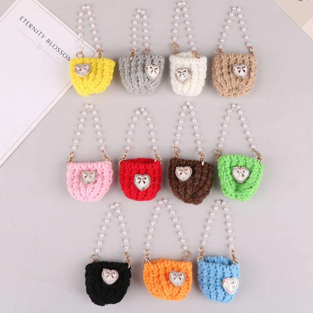 Woven Pearl Chain Crossbody Bag Crochet Braid Mini Crossbody Doll Bag  BJD Doll