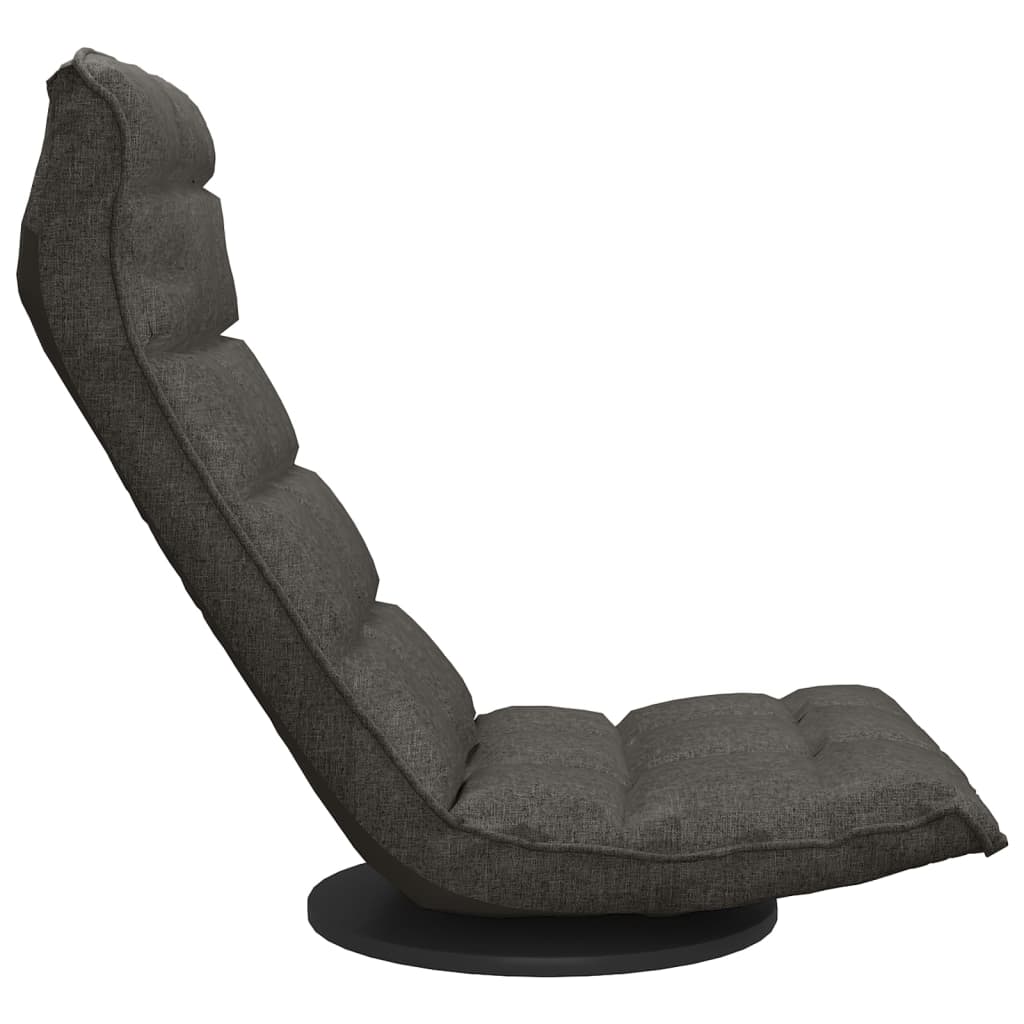 Floor Chair Swivel Dark Grey Fabric