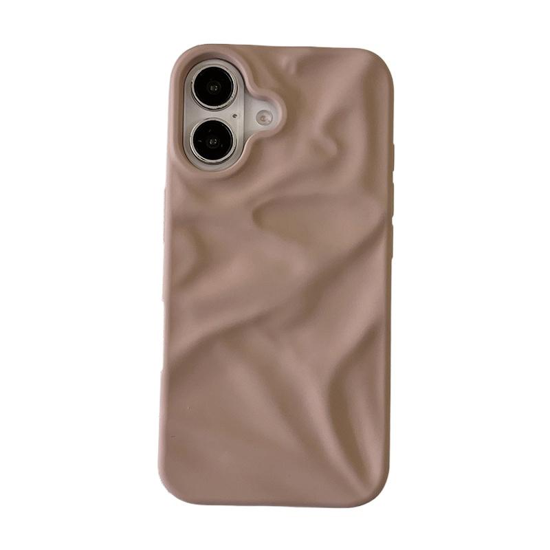 Matte Candy Color Folding Wrinkled Texture Phone Case For For Iphone 16 1 14 13 12 11 Pro Max 16 Plus Shockproof Soft TPU Cover
