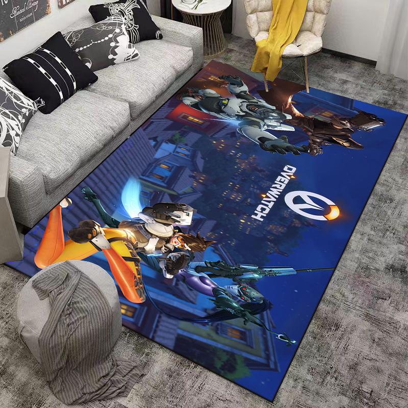 Overwatch Faction Printed Flannel Carpet, Anti-slip, Suitable for Bedroom, Living Room, and Children's Room Decoration