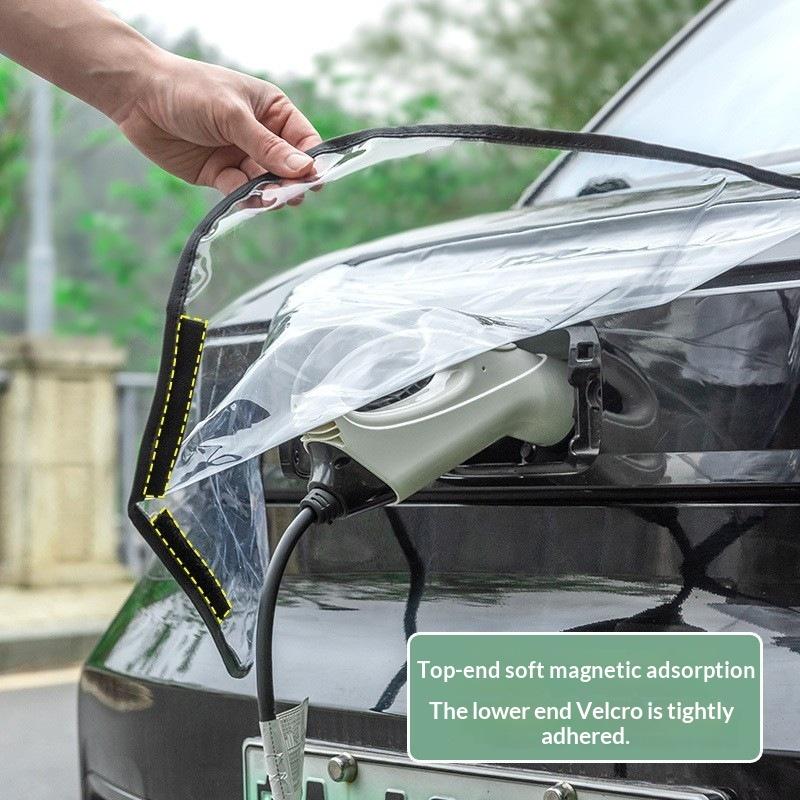 Electric Vehicle Charger Port Protection Cover Rainproof Dustproof Anti-Snow Durable Cover for Outdoor Cold Weather Use