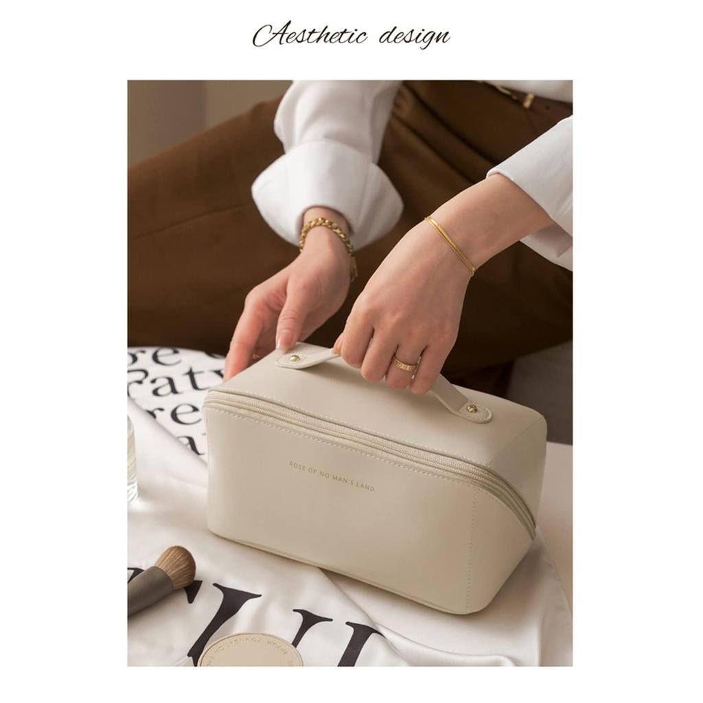 NEOVIVA Large Capacity Makeup Cosmetic Travel Makeup Cosmetic Storage Pouch, Pouch, Pouch, Bag, Waterproof, Lightweight, Creme…