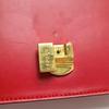 [Pre-Owned] Sylvie Gold Buckle Striped Web Ribbon Bow Wide Shoulder Strap Leather Shoulder Crossbody Handbag Small - Good #13KNGZB