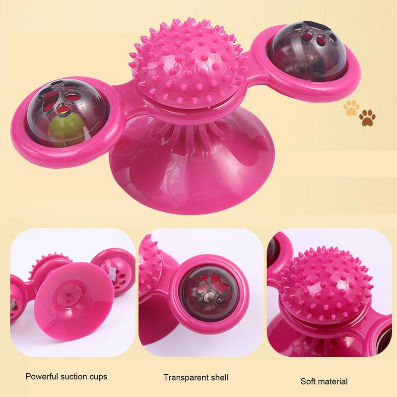 Kitten Toys For Indoor Cats Spinning Massage Toys For Kitten Wall Mount Cats Spinner Exercise Toy For Small Medium Large Cats