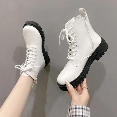Women's Shoes 2024 Brand Ankle Women's Boots Classics Modern Boots Women Round Toe Front Lace-up Med Heel Plus Size Female Shoes