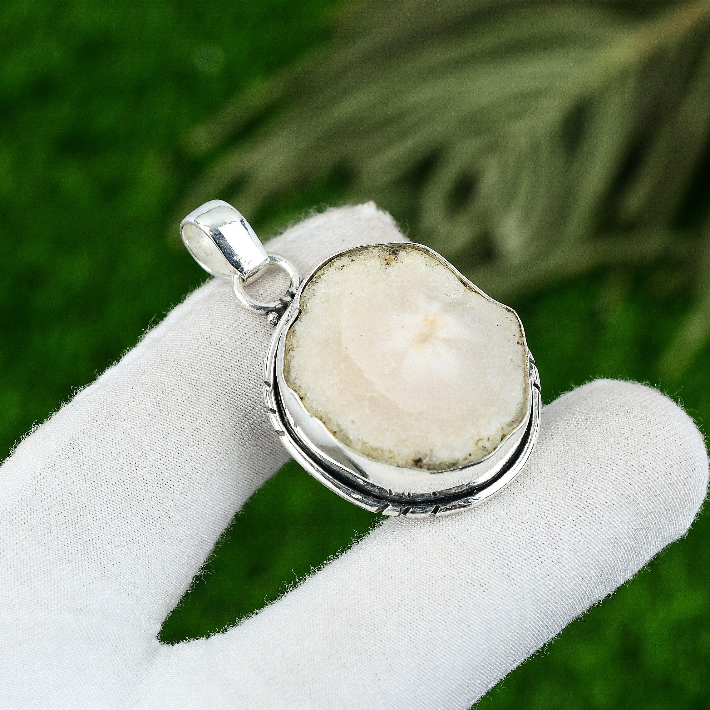 

Серебро 925 пробы Солнечный Моховой Опал Драгоценный камень День рождения Дочь Безель Бохо Подвеска Ювелирные изделия