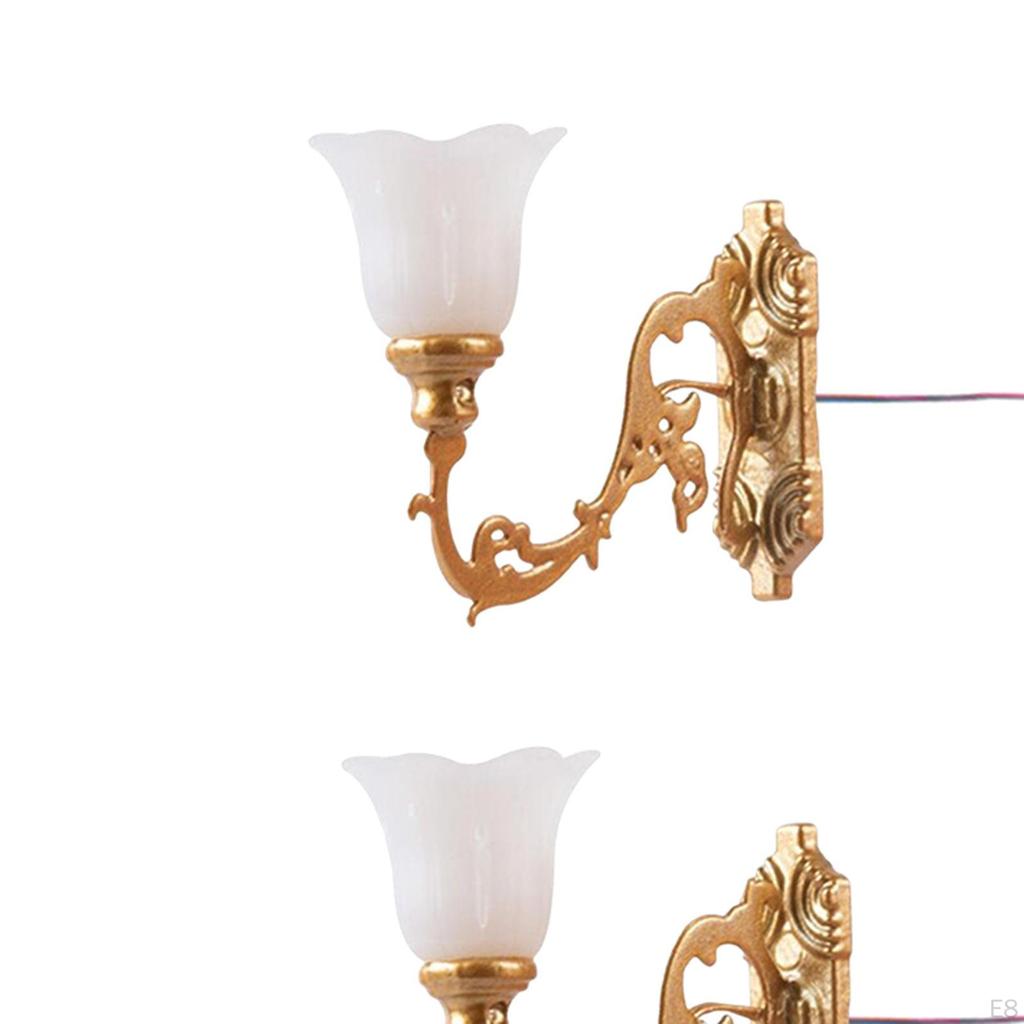 2 Pieces Miniature Street Lights Hanging Lamp Ornament Toy Accessory 1:12 Vintage Wall Models