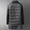 Autumn and Winter Scarf White Goose Down Lining Thickened Mid-length Double-sided Woolen Coat Middle-aged and Elderly Double-sided Woolen Coat