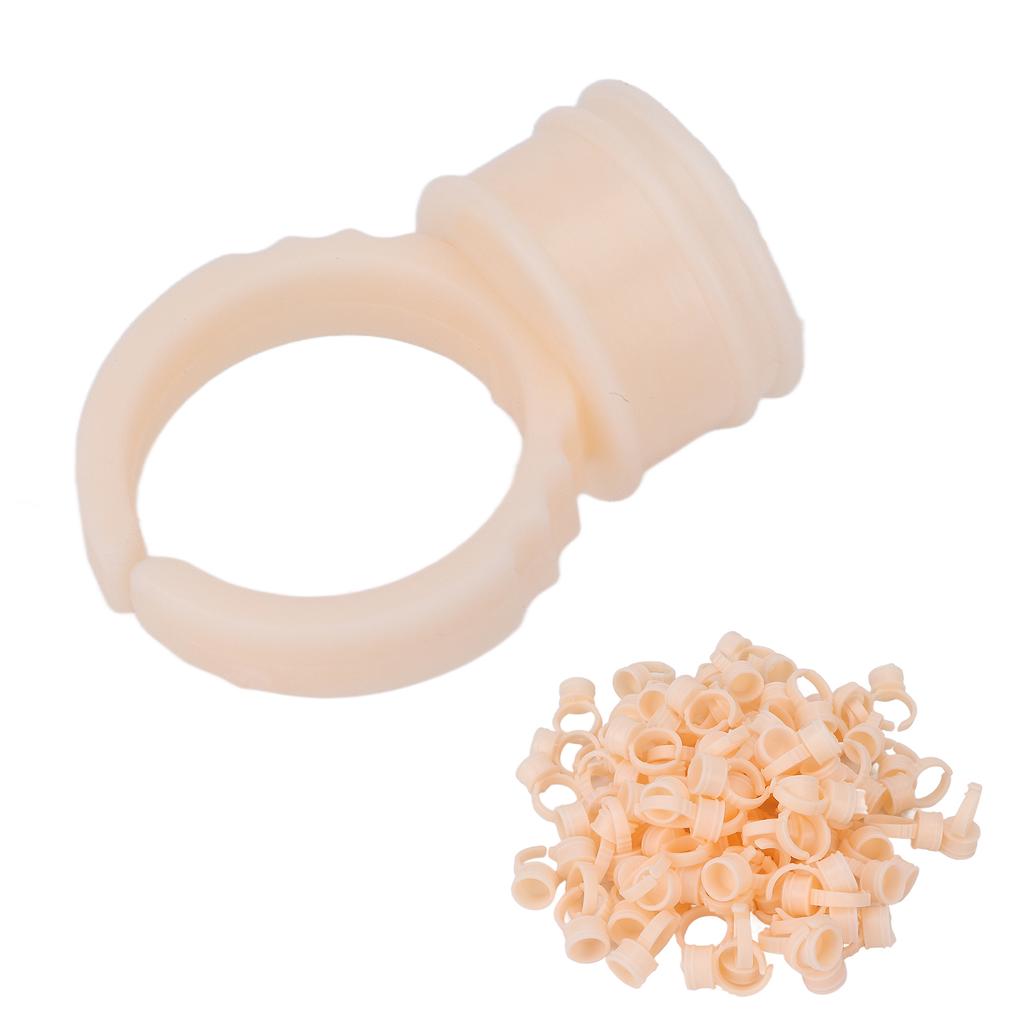 100pcs Eyebrow Lip Tattoo Ink Cup Holder Silicone Microblading Pigment Eyelash Extension Glue Ring
