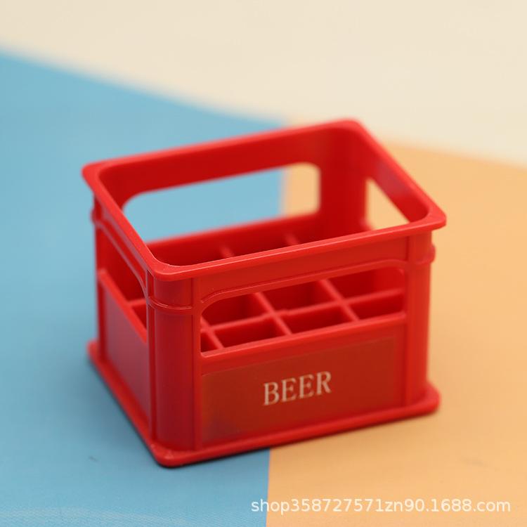 Japanese Bo11 Doll House Mini Simulation Beer Frame Beverage Basket Miniature Model Shooting Props Play House Toy