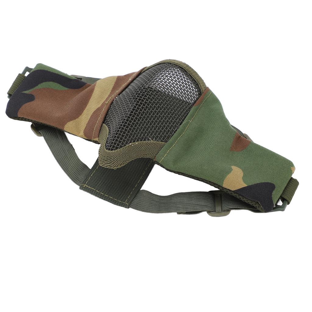 Utomhus Halvansikte Andningsbar Stålmask Ansiktsskydd Militär för CS Jakt Skjutning Djungel