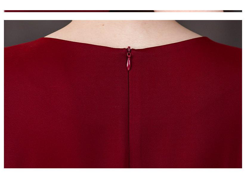 2024 Summer Wine Red High-End Mother of the Bride Dress for Festive Wedding Celebrations - Plus Size Available