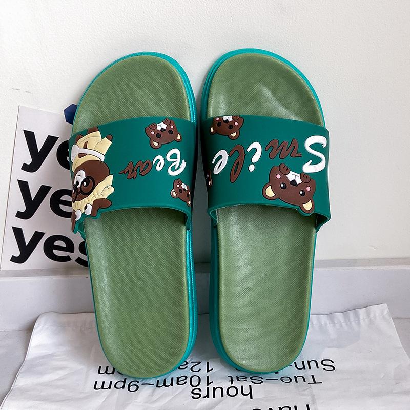 Hausschuhe Damen tragen dicksohlige Sommer Zuhause Indoor Zuhause Damenschuhe Mode Cartoon rutschfest coole Hausschuhe