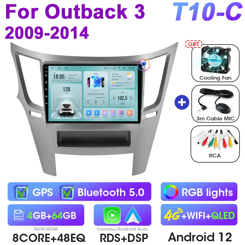 2 Din Android 12 Car Radio For Subaru Outback 3 Legacy 4 2009-2014 Multimedia Video Player Navigation GPS 4G Carplay Auto Stereo