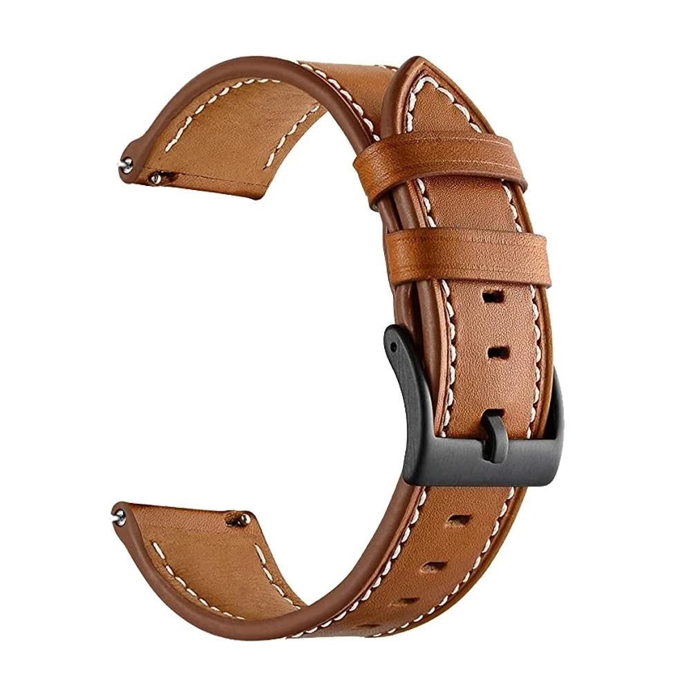 Watchband 20mm 22mm Leather Strap For Samsung Galaxy Watch 5 Pro 45mm/4 Classic 46mm 42mm Bracelet Belt Watch 5/4 44mm 40mm Watch Band