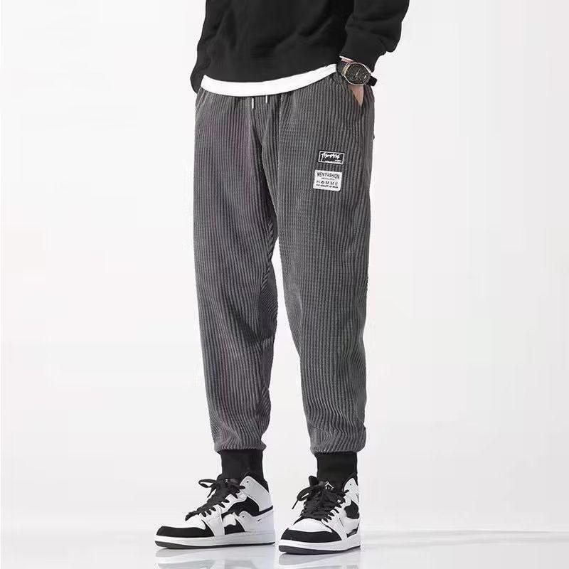 

Casual Loose Corduroy Solid Color Harem Pants Man Pockets All Match Fashion Male Trousers Streetwear Clothes XXXL