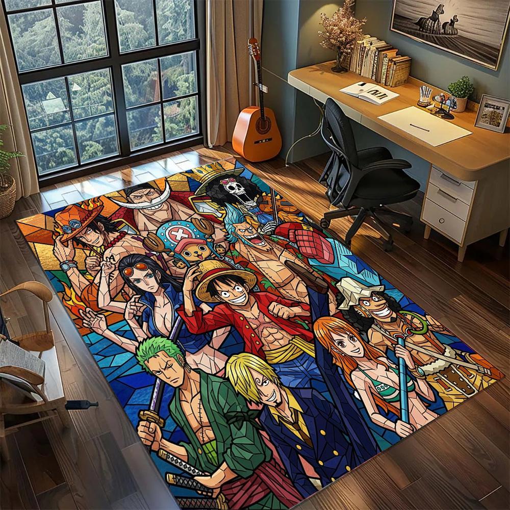 One Piece Luffy Large Area Floor Mat Washable Non Slip Rug Carpet Gamer Bedroom Home Room Decor.-TING