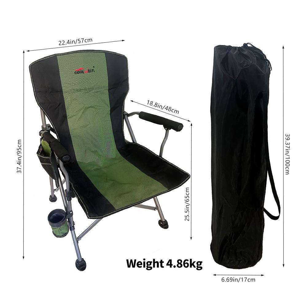 

Прочный складной стул для кемпинга Четыре поясничных опоры Мягкое сиденье Боковые карманы Подстаканники Для пляжа Рыбалка Портативный Прочный