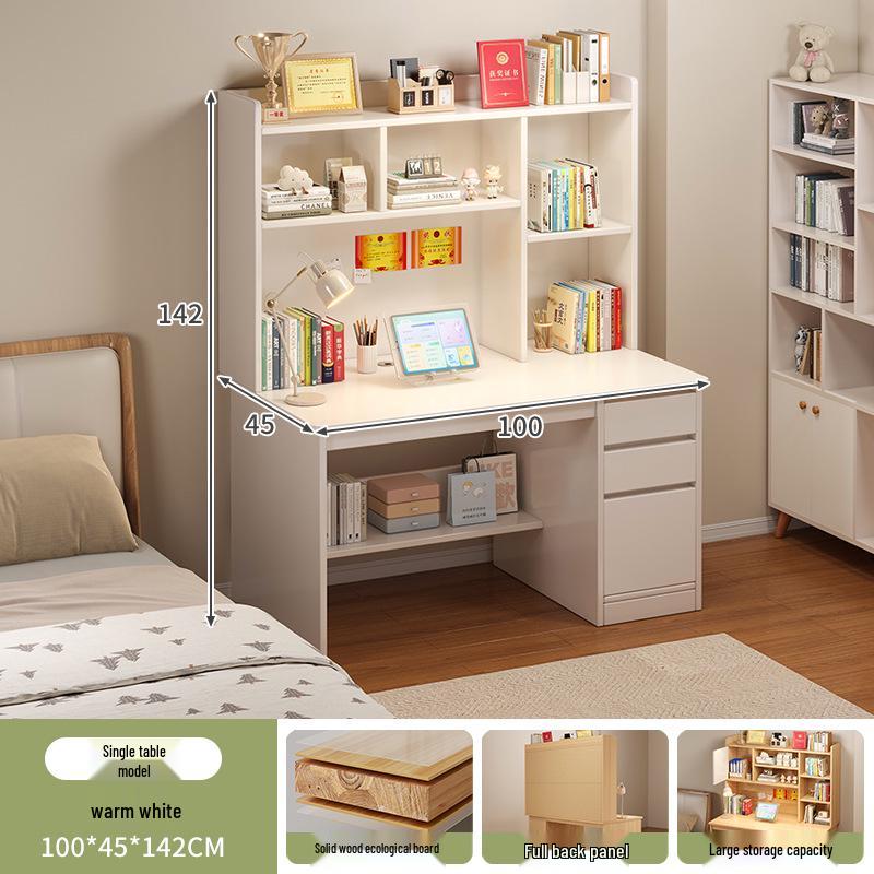 Modern Computer Desk with Bookshelf & Storage for Home, Office, Bedroom & Study Room