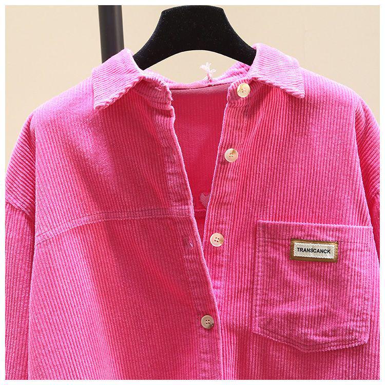 Women's Thickened Corduroy Long Sleeve Shirt - Autumn Winter Fashion, Korean Style Loose Casual Top