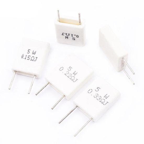 10pcs BPR56 5W 0.001 0.1 0.15 0.22 0.25 0.33 0.5 Ohm Non-inductive Ceramic Cement Resistor 0.1R 0.15R 0.22R 0.25R 0.33R 0.5R