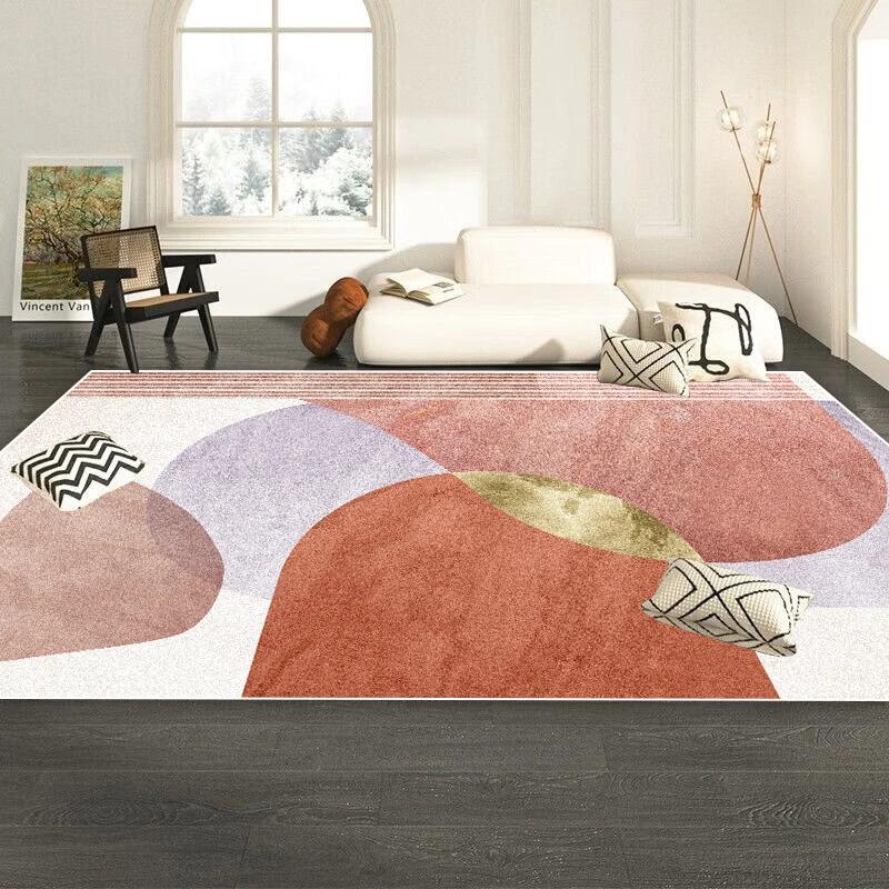 Pink Modern Simple Living Room Decoration Carpet Girl Bedroom Bedside Non-slip Rugs Home Decor Large Area Rug Washable Floor Mat