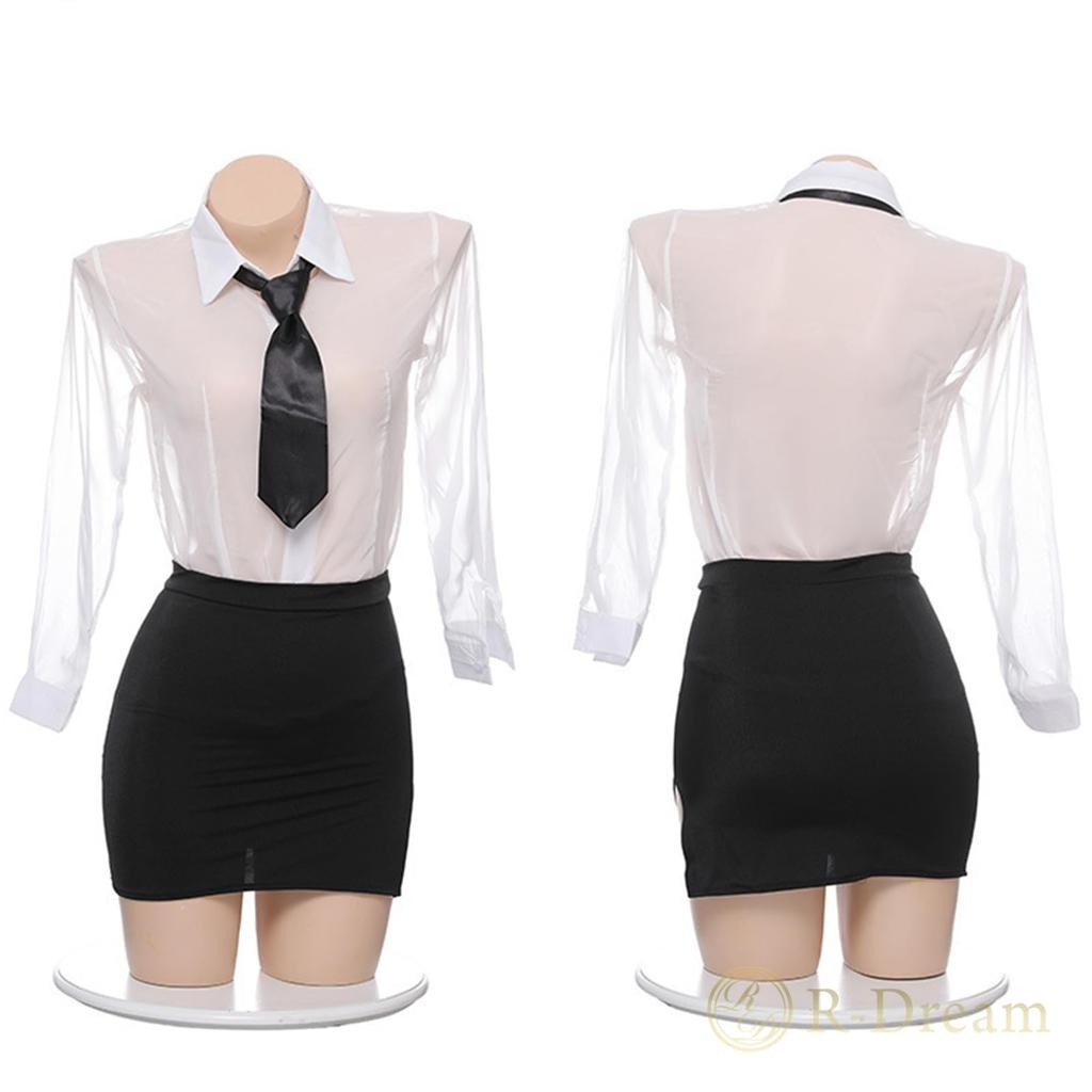 Secretary Cosplay Large Size Sexy Teacher OL Costume XL 3XL Plus Size Chubby Halloween Costume Erotic Erotic Extreme Hentai [R-Dream] (3XL Size)