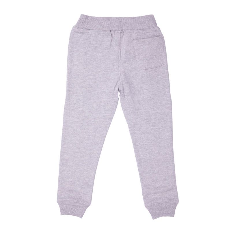 Grey Heather Cotton Jogging Bottoms with Embroidered OM Logo for Children